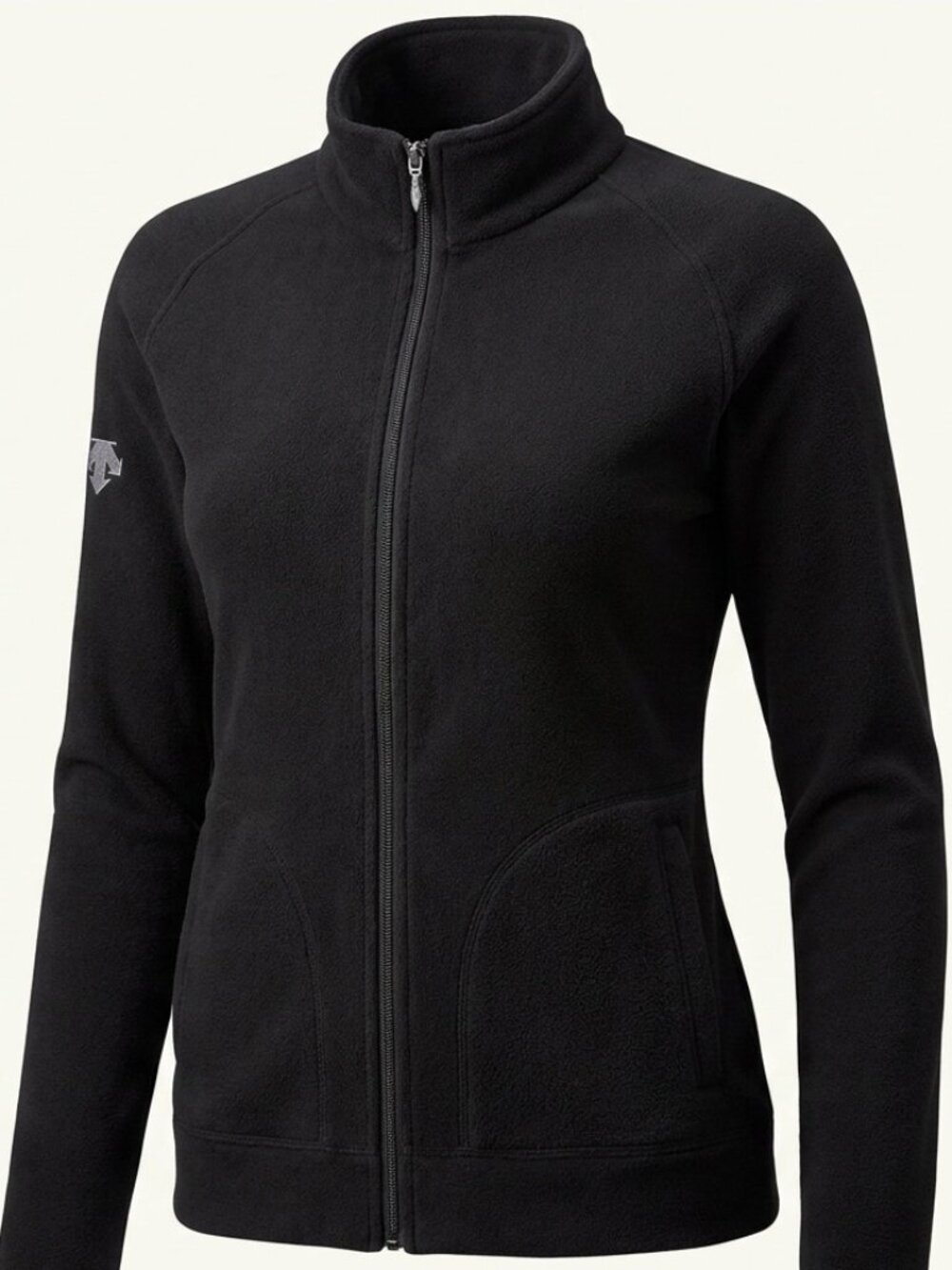 Descente Black Full Zip Fleece Jacket Size 10 Ski Snow